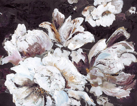 Dark Flower Black Ornate Wood Framed Art Print with Double Matting by Design Fabrikken