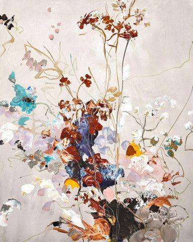 Fall Floral Black Ornate Wood Framed Art Print with Double Matting by Design Fabrikken