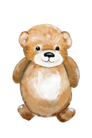 Little Bear White Modern Wood Framed Art Print with Double Matting by Design Fabrikken