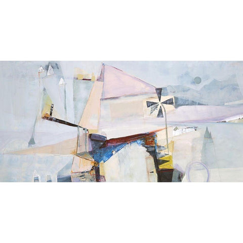 Spinning Mill 2 Black Modern Wood Framed Art Print by Design Fabrikken