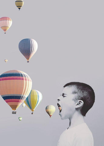 My Big Mouth Black Ornate Wood Framed Art Print with Double Matting by Design Fabrikken