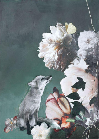 Haute Couture 11 White Modern Wood Framed Art Print with Double Matting by Design Fabrikken