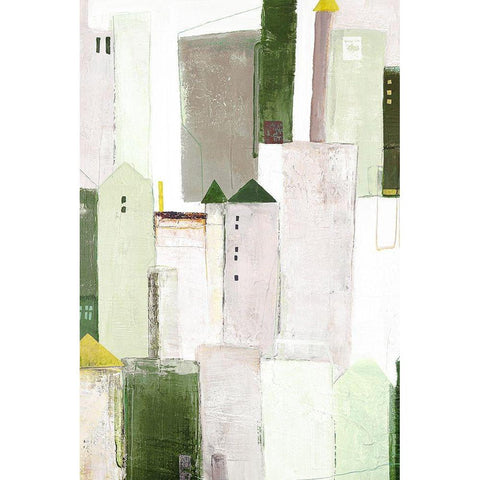 Playground 3 Black Modern Wood Framed Art Print by Design Fabrikken