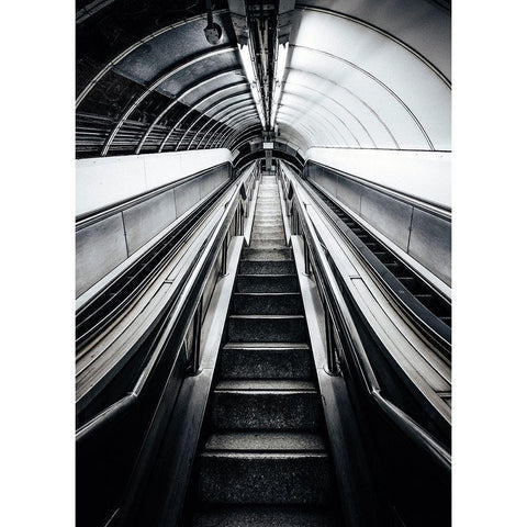 Metro White Modern Wood Framed Art Print by Design Fabrikken