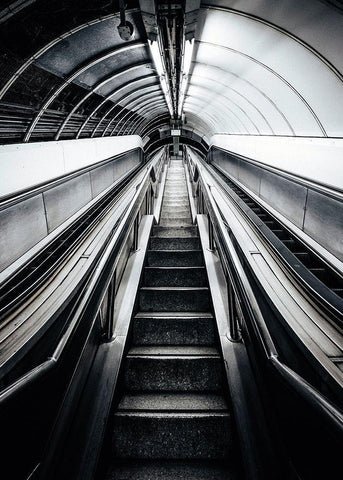 Metro White Modern Wood Framed Art Print with Double Matting by Design Fabrikken