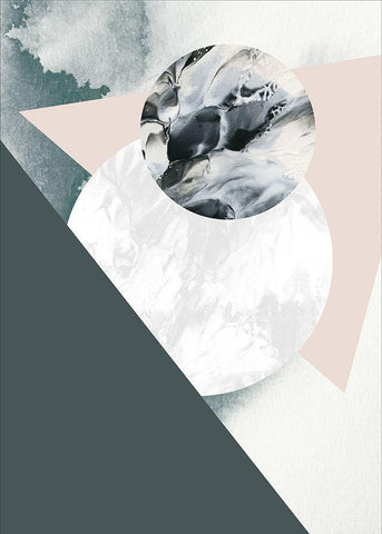 Geologica White Modern Wood Framed Art Print with Double Matting by Design Fabrikken