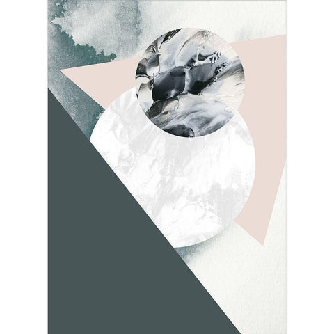 Geologica Black Modern Wood Framed Art Print with Double Matting by Design Fabrikken