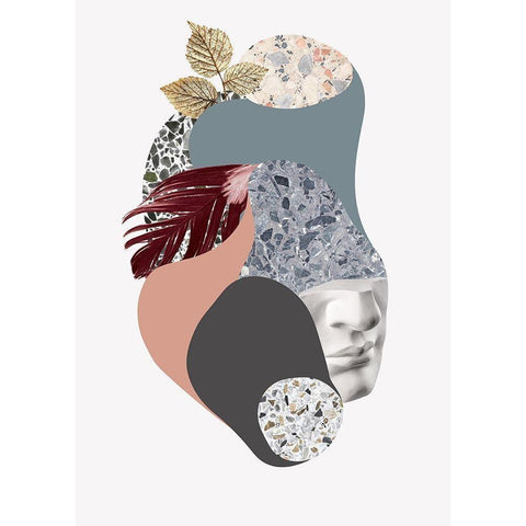 Terazzo Amoebe 2 White Modern Wood Framed Art Print by Design Fabrikken