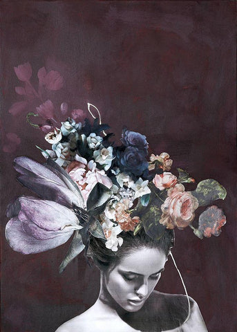 Haute Couture 5 White Modern Wood Framed Art Print with Double Matting by Design Fabrikken