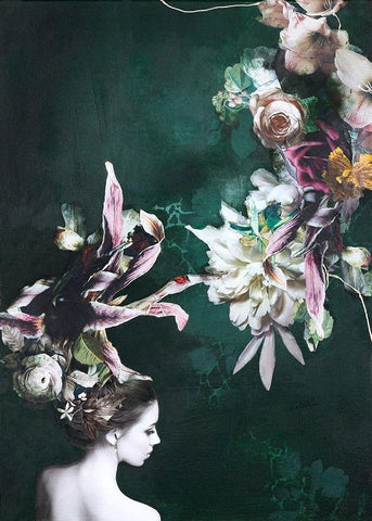 Haute Couture 6 White Modern Wood Framed Art Print with Double Matting by Design Fabrikken