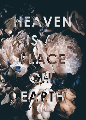 Heaven Is a Place White Modern Wood Framed Art Print with Double Matting by Design Fabrikken