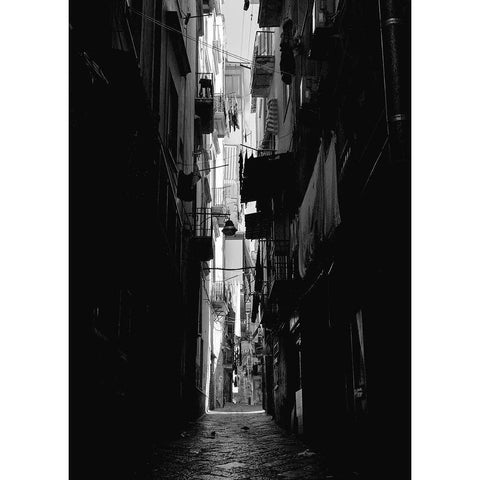 Alley White Modern Wood Framed Art Print by Design Fabrikken
