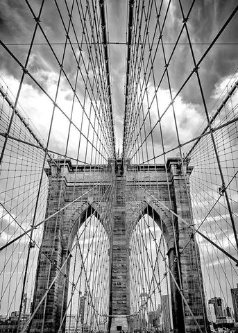 Brooklyn Passage White Modern Wood Framed Art Print with Double Matting by Design Fabrikken