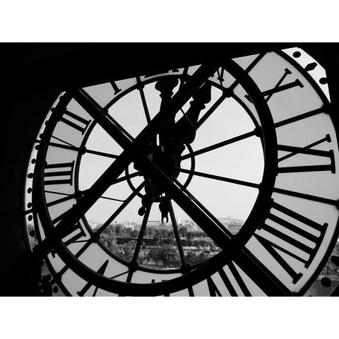 Clock Tower Gold Ornate Wood Framed Art Print with Double Matting by Design Fabrikken