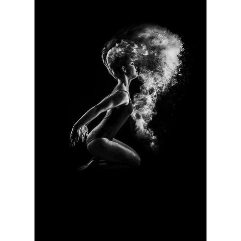 Dusted White Modern Wood Framed Art Print by Design Fabrikken