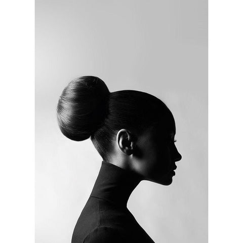 Neck Up Black Modern Wood Framed Art Print by Design Fabrikken