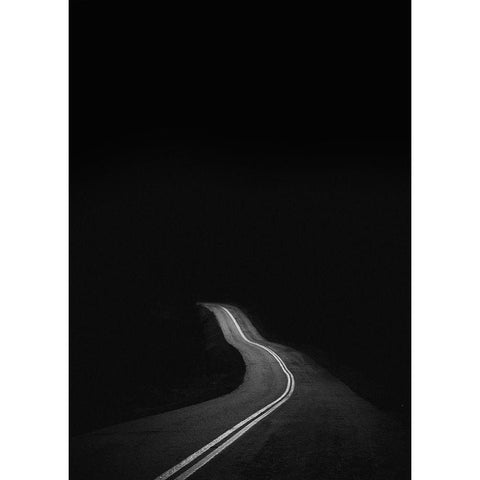 Road to Nowhere Black Modern Wood Framed Art Print with Double Matting by Design Fabrikken