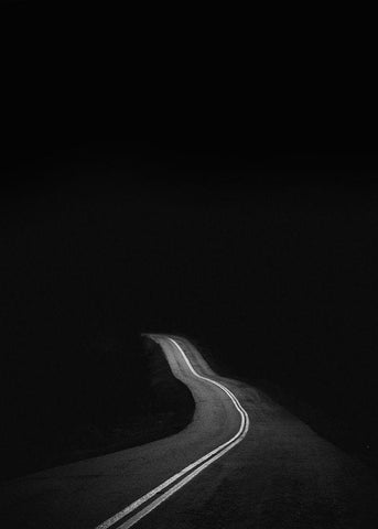 Road to Nowhere White Modern Wood Framed Art Print with Double Matting by Design Fabrikken