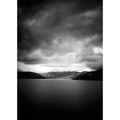 Stormful Black Modern Wood Framed Art Print by Design Fabrikken