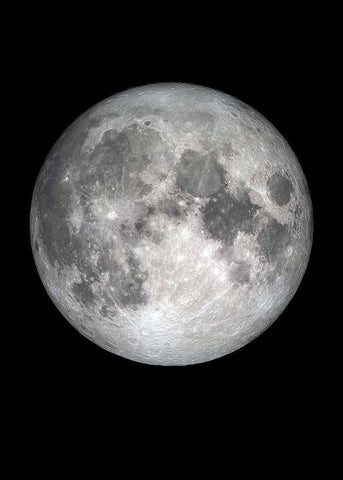 The Moon White Modern Wood Framed Art Print with Double Matting by Design Fabrikken