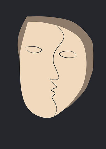 Face It 1 Black Ornate Wood Framed Art Print with Double Matting by Design Fabrikken