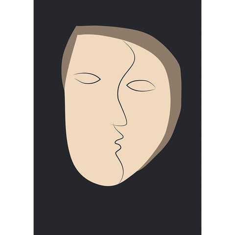 Face It 1 White Modern Wood Framed Art Print by Design Fabrikken