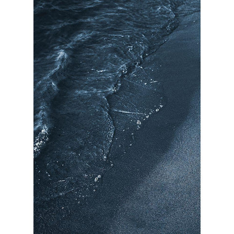 Blue Beach Black Modern Wood Framed Art Print with Double Matting by Design Fabrikken
