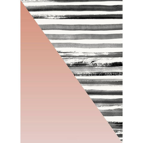 Triangle 1 White Modern Wood Framed Art Print by Design Fabrikken