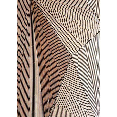 Wooden Structure Black Modern Wood Framed Art Print by Design Fabrikken