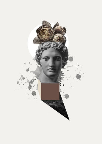 Approach of Apollo White Modern Wood Framed Art Print with Double Matting by Design Fabrikken