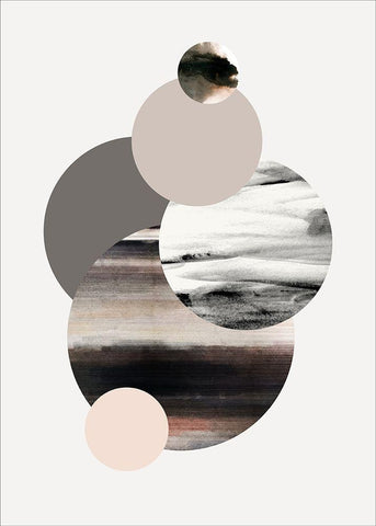 Circles 1 Black Ornate Wood Framed Art Print with Double Matting by Design Fabrikken