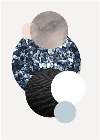 Circles 2 Black Ornate Wood Framed Art Print with Double Matting by Design Fabrikken