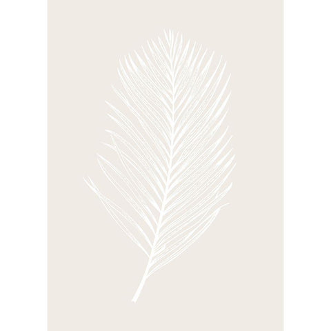 White Leaf Black Modern Wood Framed Art Print with Double Matting by Design Fabrikken