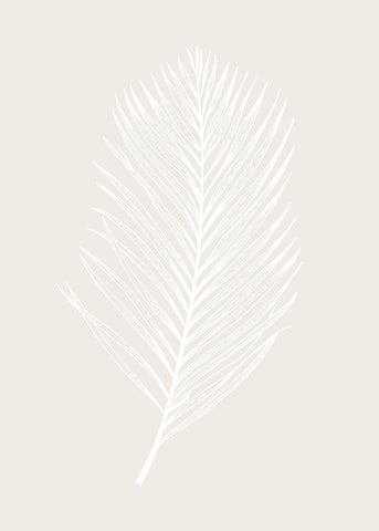 White Leaf White Modern Wood Framed Art Print with Double Matting by Design Fabrikken