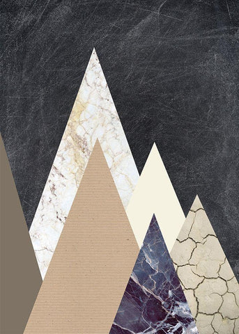 Peaks 2 White Modern Wood Framed Art Print with Double Matting by Design Fabrikken
