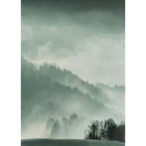 Holy Land Black Modern Wood Framed Art Print with Double Matting by Design Fabrikken