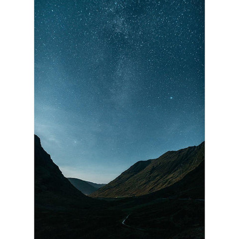 Star Light Black Modern Wood Framed Art Print with Double Matting by Design Fabrikken