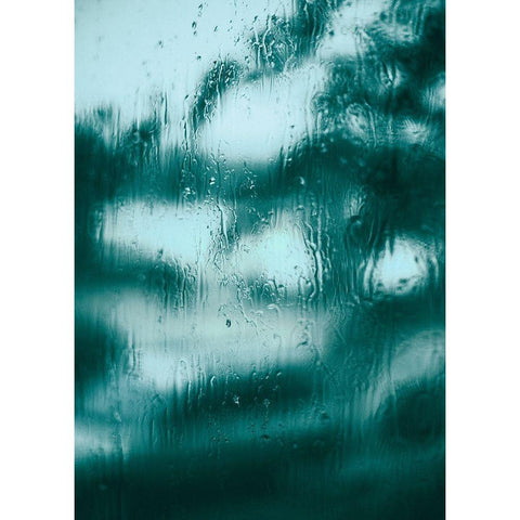 Blue Motion Black Modern Wood Framed Art Print by Design Fabrikken
