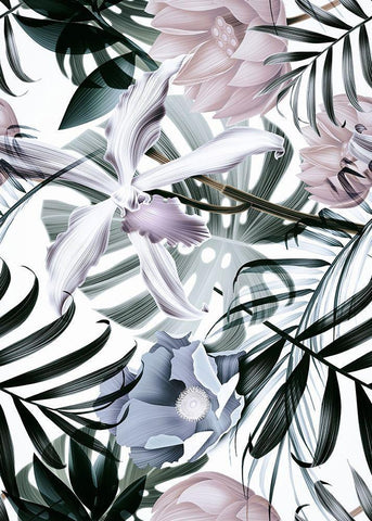 Jungle Fashion 2 Black Ornate Wood Framed Art Print with Double Matting by Design Fabrikken