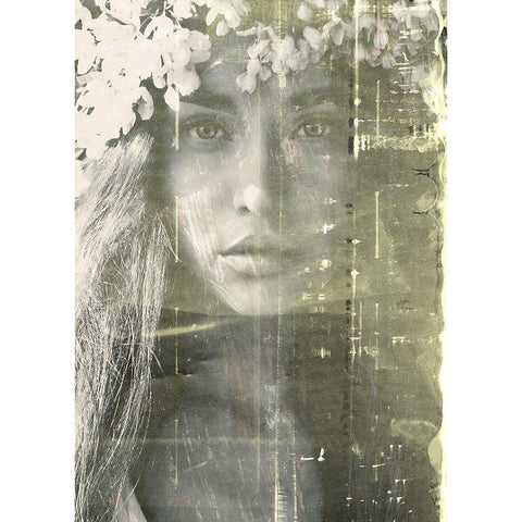 Eyes of Light White Modern Wood Framed Art Print by Design Fabrikken