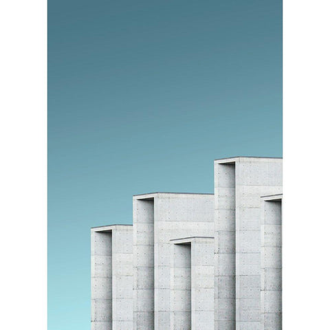 Architecture 2 Black Modern Wood Framed Art Print with Double Matting by Design Fabrikken