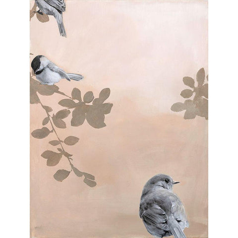 Bird 2 White Modern Wood Framed Art Print by Design Fabrikken