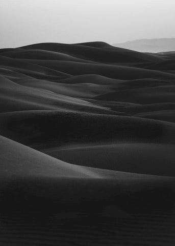 Black Dunes White Modern Wood Framed Art Print with Double Matting by Design Fabrikken