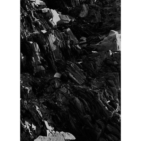 Black Rock Black Modern Wood Framed Art Print by Design Fabrikken