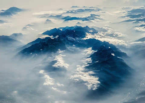 From Above 6 White Modern Wood Framed Art Print with Double Matting by Design Fabrikken