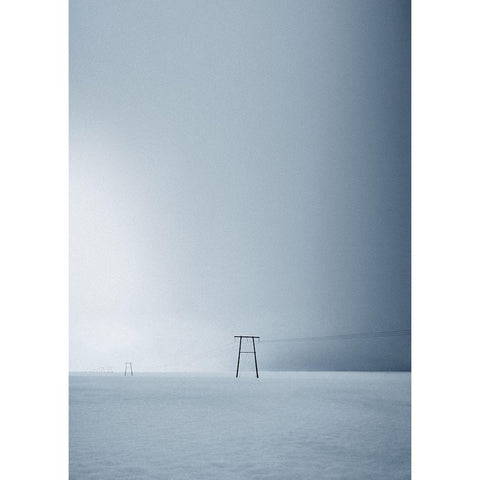The Connection White Modern Wood Framed Art Print by Design Fabrikken