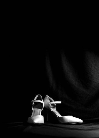 High Heels White Modern Wood Framed Art Print with Double Matting by Design Fabrikken