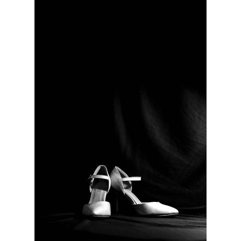 High Heels Black Modern Wood Framed Art Print with Double Matting by Design Fabrikken