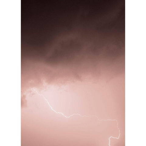 Lightning Pink Black Modern Wood Framed Art Print by Design Fabrikken