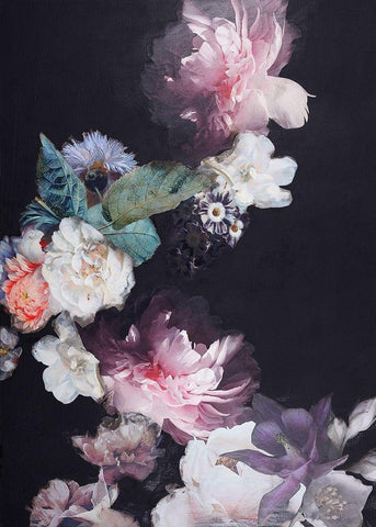 Purple Blossom 1 Black Ornate Wood Framed Art Print with Double Matting by Design Fabrikken